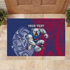 Personalised Western Bulldogs Mascot Rubber Doormat Polynesian Tribal Pattern Bold Bulldog Football