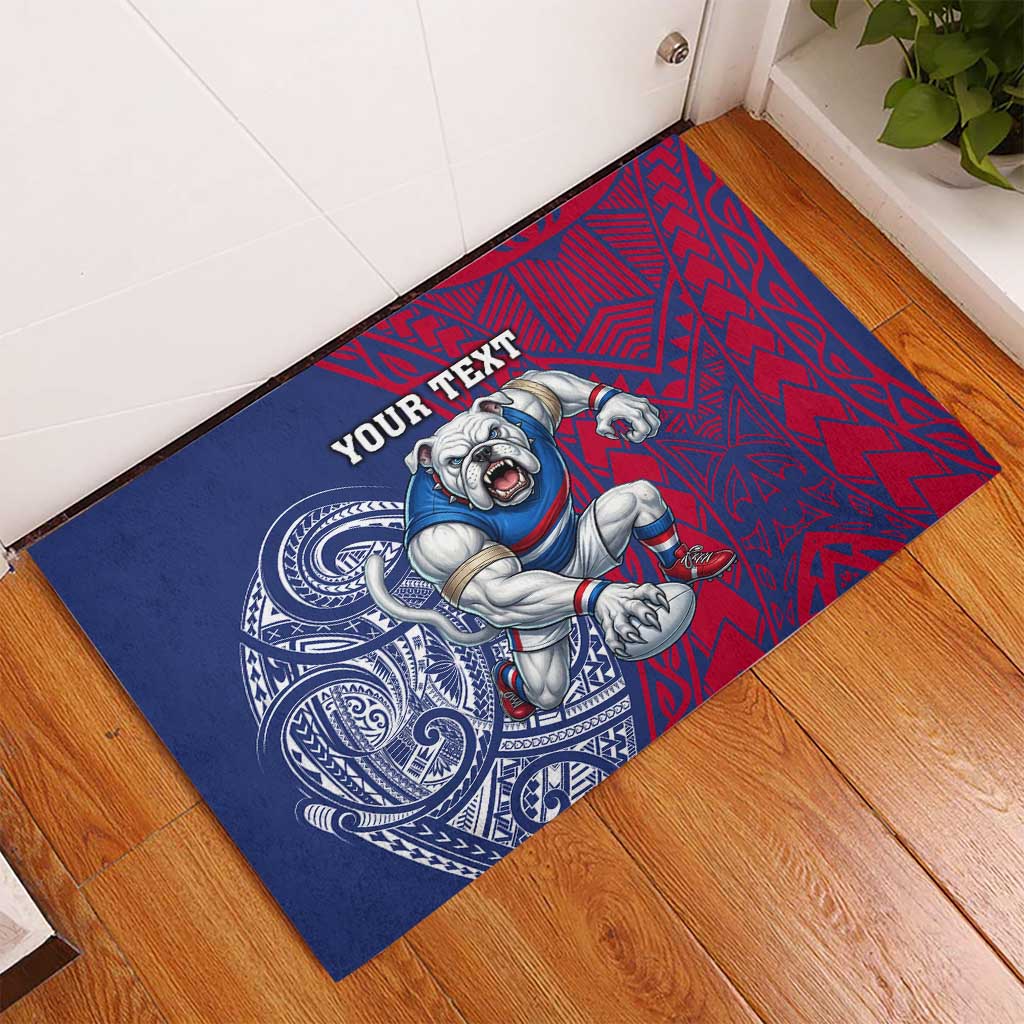 Personalised Western Bulldogs Mascot Rubber Doormat Polynesian Tribal Pattern Bold Bulldog Football