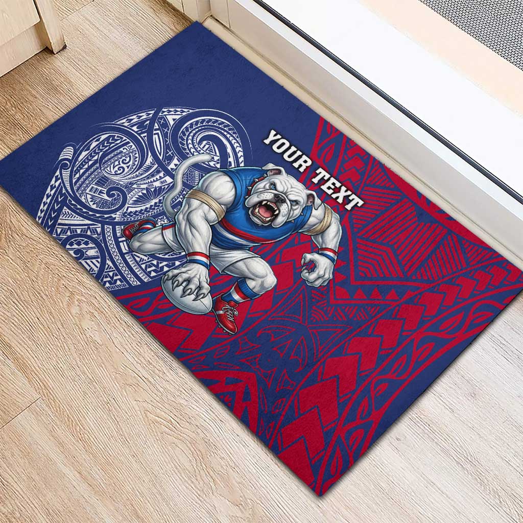 Personalised Western Bulldogs Mascot Rubber Doormat Polynesian Tribal Pattern Bold Bulldog Football