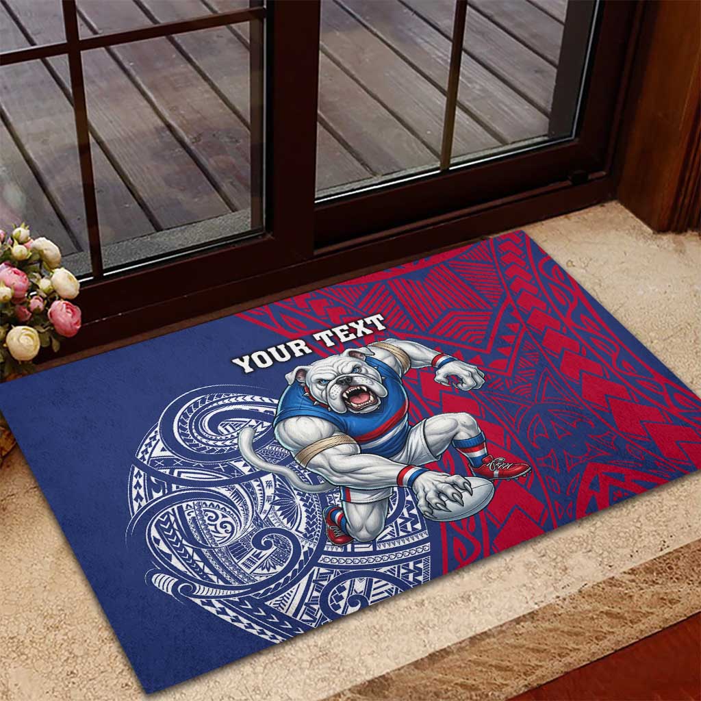 Personalised Western Bulldogs Mascot Rubber Doormat Polynesian Tribal Pattern Bold Bulldog Football