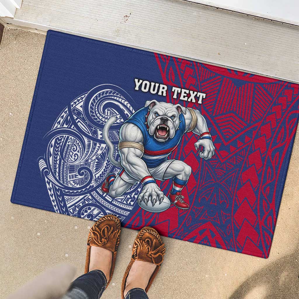 Personalised Western Bulldogs Mascot Rubber Doormat Polynesian Tribal Pattern Bold Bulldog Football