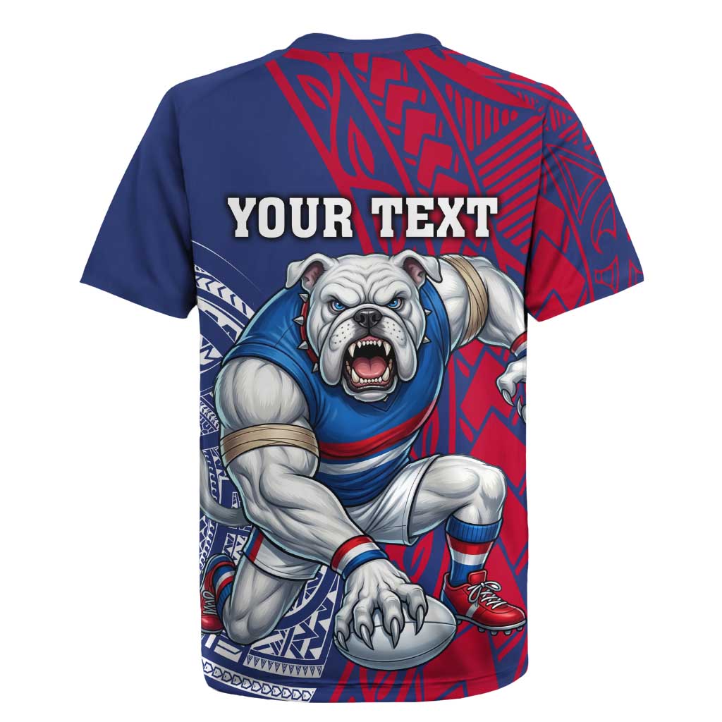 Personalised Western Bulldogs Mascot Rugby Jersey Polynesian Tribal Pattern Bold Bulldog Football