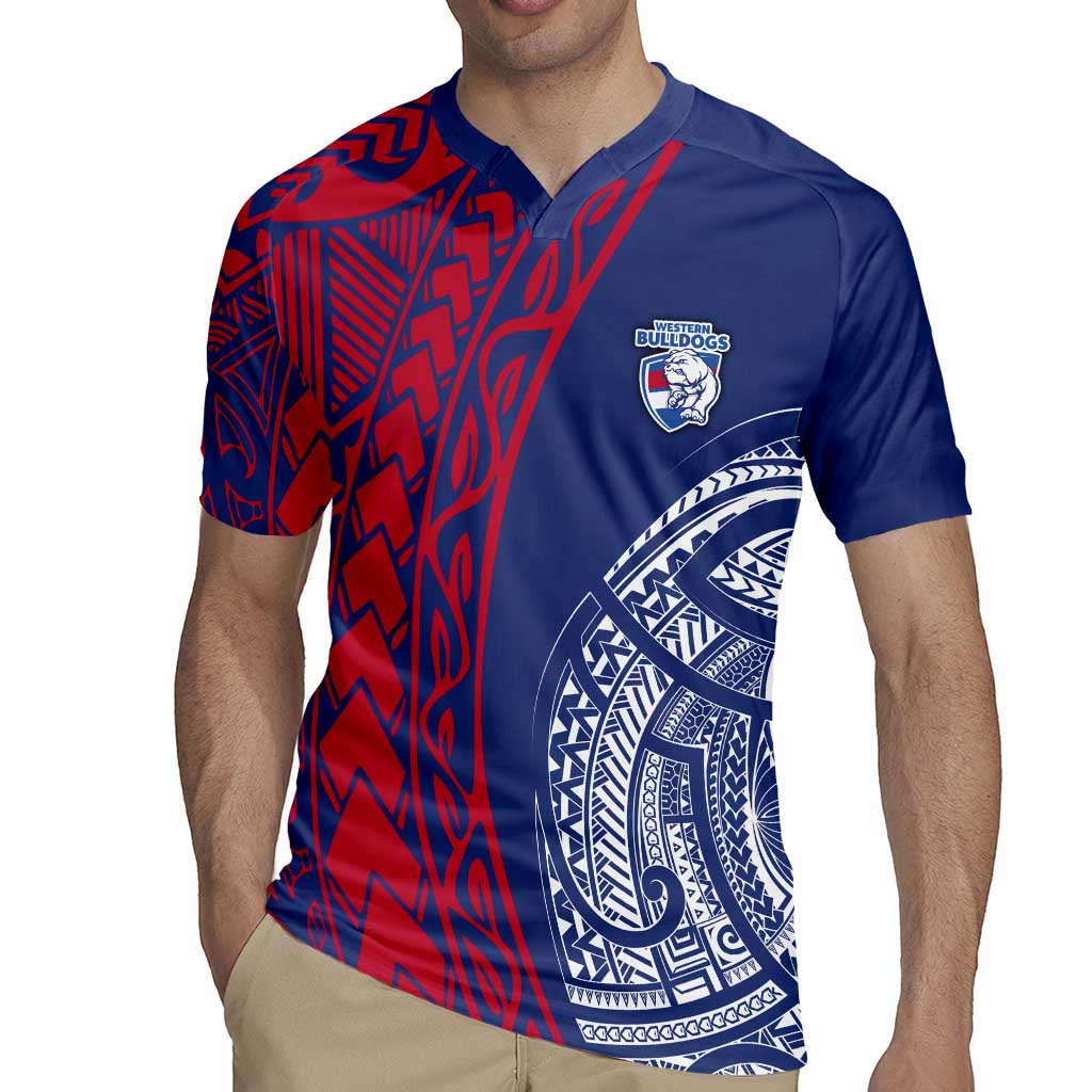 Personalised Western Bulldogs Mascot Rugby Jersey Polynesian Tribal Pattern Bold Bulldog Football