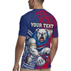 Personalised Western Bulldogs Mascot Rugby Jersey Polynesian Tribal Pattern Bold Bulldog Football