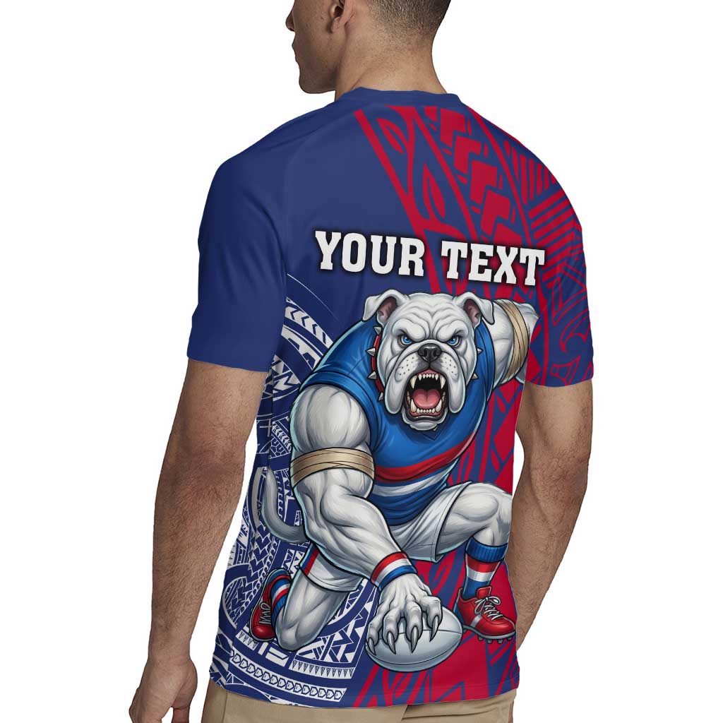 Personalised Western Bulldogs Mascot Rugby Jersey Polynesian Tribal Pattern Bold Bulldog Football