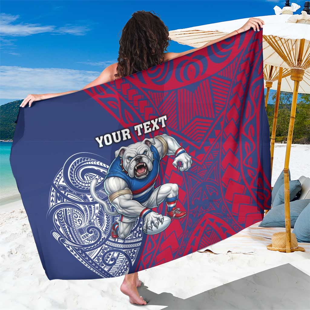 Personalised Western Bulldogs Mascot Sarong Polynesian Tribal Pattern Bold Bulldog Football
