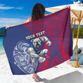 Personalised Western Bulldogs Mascot Sarong Polynesian Tribal Pattern Bold Bulldog Football