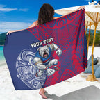 Personalised Western Bulldogs Mascot Sarong Polynesian Tribal Pattern Bold Bulldog Football