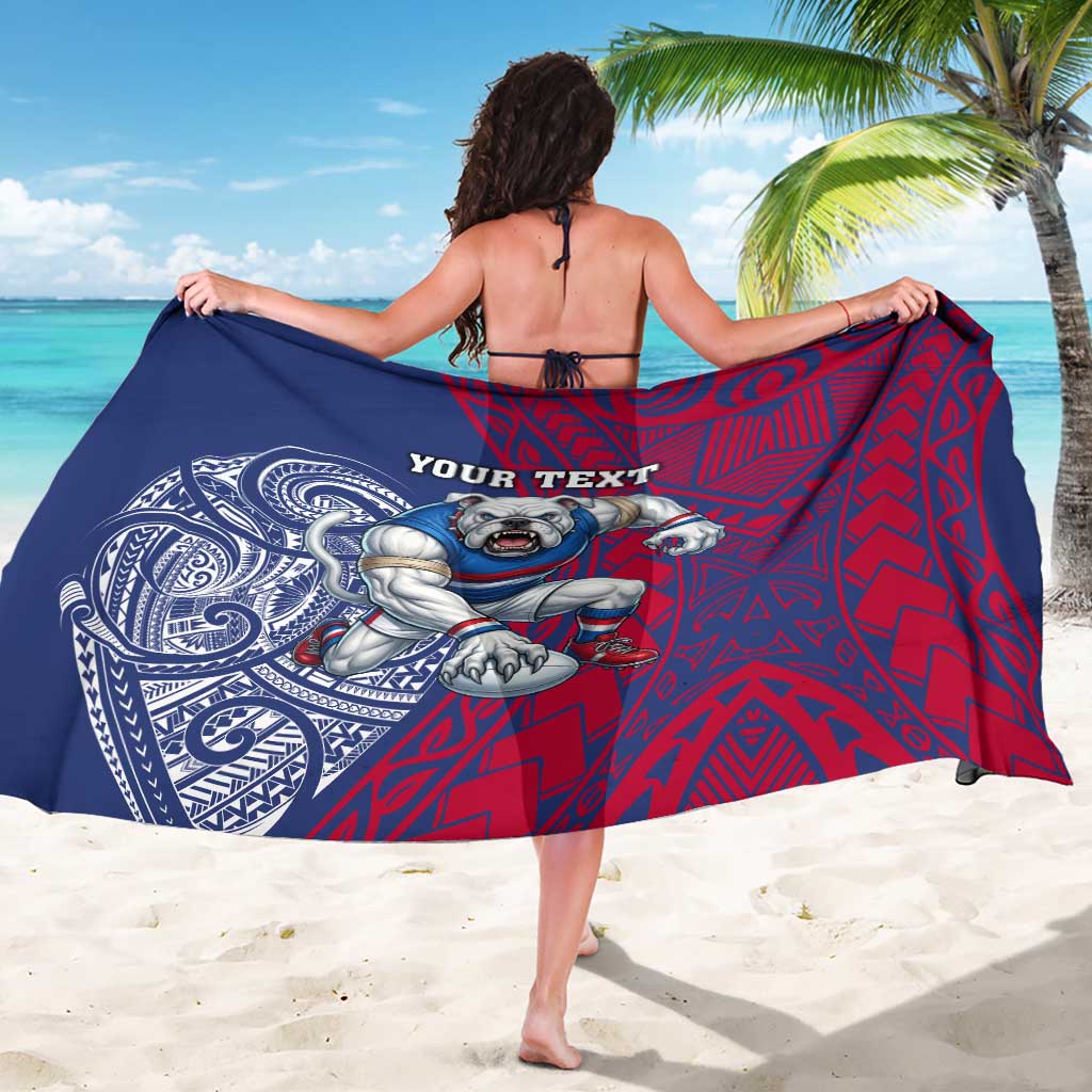 Personalised Western Bulldogs Mascot Sarong Polynesian Tribal Pattern Bold Bulldog Football
