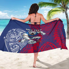 Personalised Western Bulldogs Mascot Sarong Polynesian Tribal Pattern Bold Bulldog Football