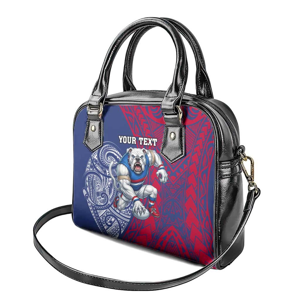 Personalised Western Bulldogs Mascot Shoulder Handbag Polynesian Tribal Pattern Bold Bulldog Football