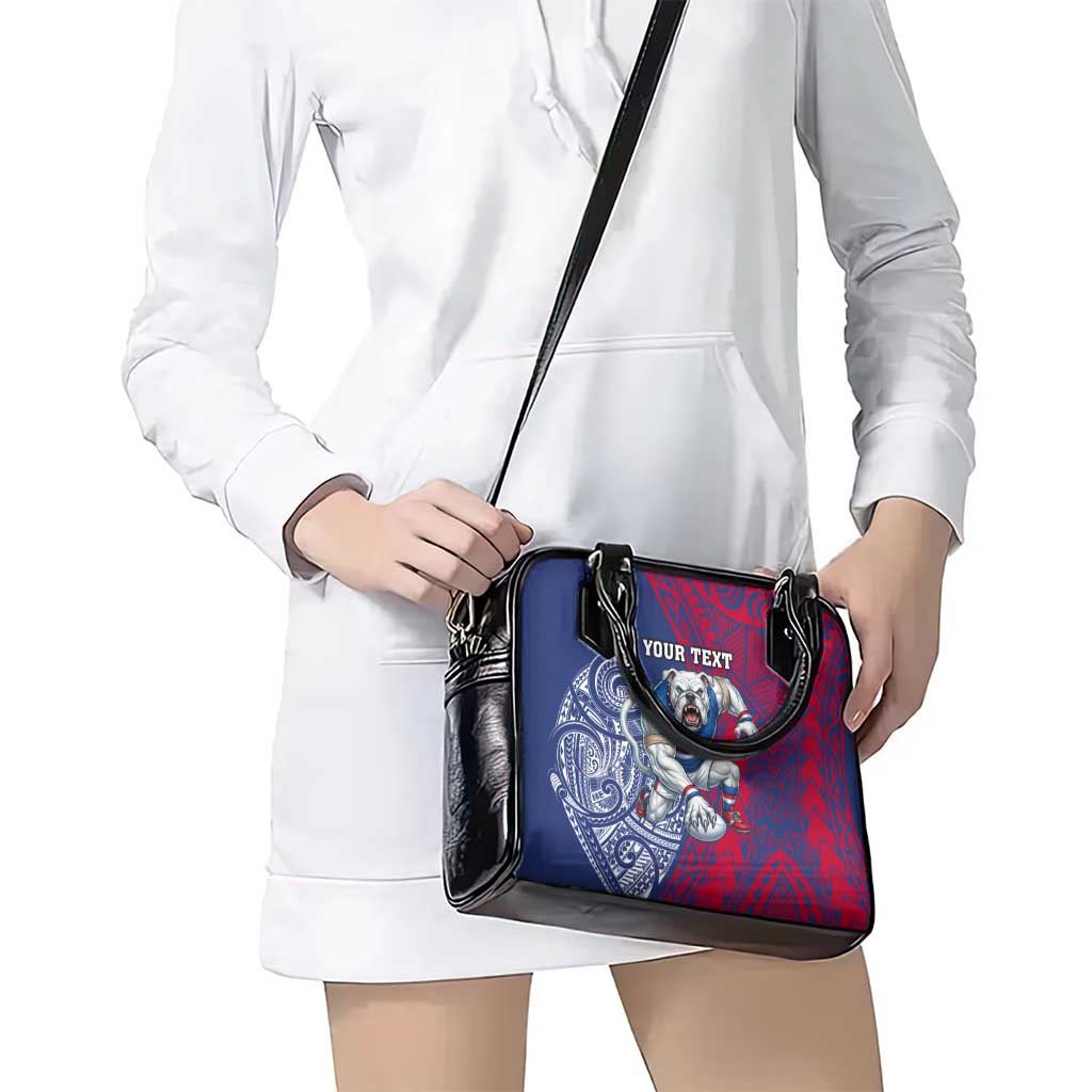 Personalised Western Bulldogs Mascot Shoulder Handbag Polynesian Tribal Pattern Bold Bulldog Football