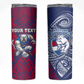 Personalised Western Bulldogs Mascot Skinny Tumbler Polynesian Tribal Pattern Bold Bulldog Football