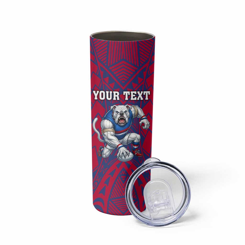 Personalised Western Bulldogs Mascot Skinny Tumbler Polynesian Tribal Pattern Bold Bulldog Football