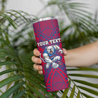 Personalised Western Bulldogs Mascot Skinny Tumbler Polynesian Tribal Pattern Bold Bulldog Football