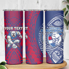 Personalised Western Bulldogs Mascot Skinny Tumbler Polynesian Tribal Pattern Bold Bulldog Football