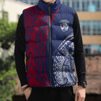 Personalised Western Bulldogs Mascot Sleeveless Puffer Jacket Polynesian Tribal Pattern Bold Bulldog Football