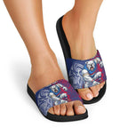 Personalised Western Bulldogs Mascot Slide Sandals Polynesian Tribal Pattern Bold Bulldog Football