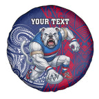 Personalised Western Bulldogs Mascot Spare Tire Cover Polynesian Tribal Pattern Bold Bulldog Football