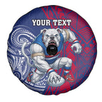 Personalised Western Bulldogs Mascot Spare Tire Cover Polynesian Tribal Pattern Bold Bulldog Football