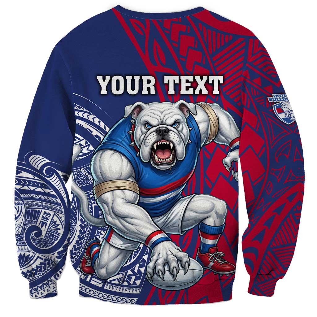 Personalised Western Bulldogs Mascot Sweatshirt Polynesian Tribal Pattern Bold Bulldog Football