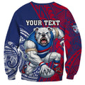 Personalised Western Bulldogs Mascot Sweatshirt Polynesian Tribal Pattern Bold Bulldog Football