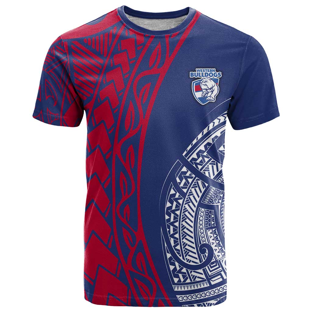 Personalised Western Bulldogs Mascot T Shirt Polynesian Tribal Pattern Bold Bulldog Football
