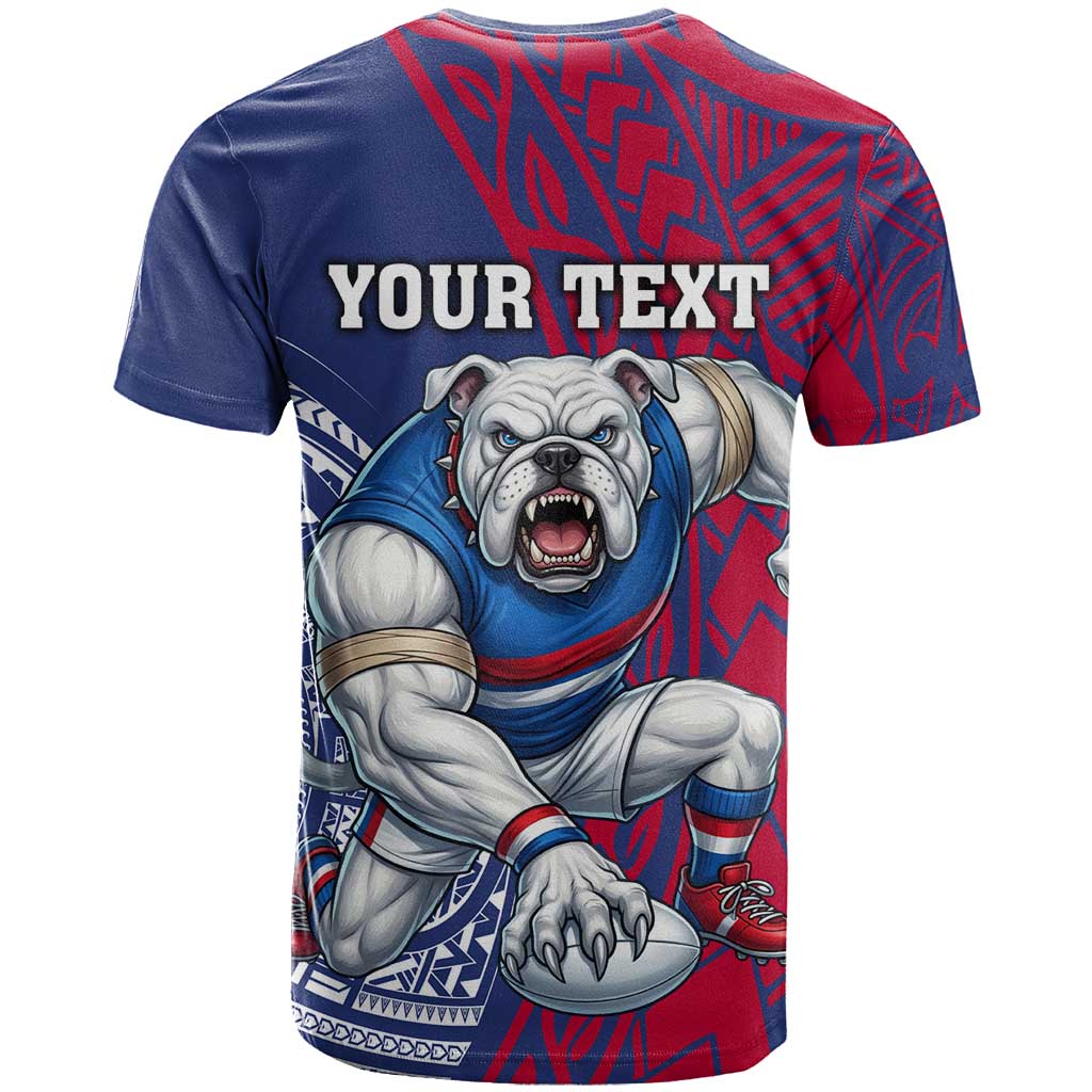 Personalised Western Bulldogs Mascot T Shirt Polynesian Tribal Pattern Bold Bulldog Football