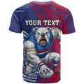 Personalised Western Bulldogs Mascot T Shirt Polynesian Tribal Pattern Bold Bulldog Football