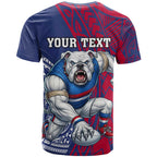 Personalised Western Bulldogs Mascot T Shirt Polynesian Tribal Pattern Bold Bulldog Football