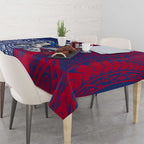 Personalised Western Bulldogs Mascot Tablecloth Polynesian Tribal Pattern Bold Bulldog Football
