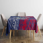 Personalised Western Bulldogs Mascot Tablecloth Polynesian Tribal Pattern Bold Bulldog Football