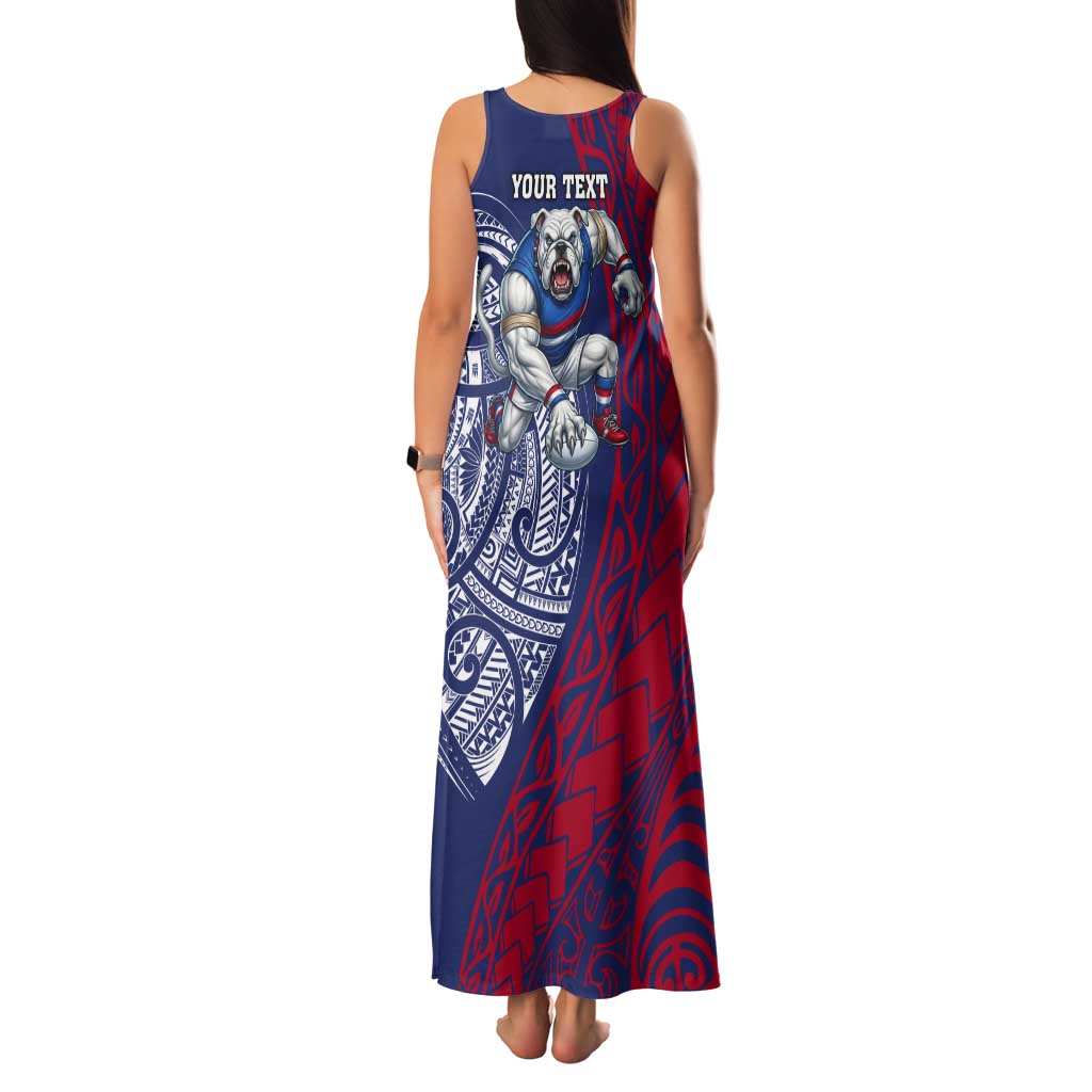 Personalised Western Bulldogs Mascot Tank Maxi Dress Polynesian Tribal Pattern Bold Bulldog Football