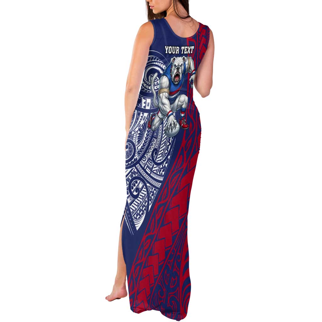 Personalised Western Bulldogs Mascot Tank Maxi Dress Polynesian Tribal Pattern Bold Bulldog Football