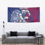 Personalised Western Bulldogs Mascot Tapestry Polynesian Tribal Pattern Bold Bulldog Football