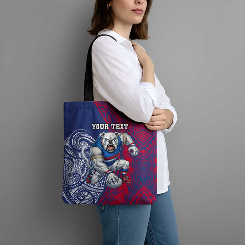 Personalised Western Bulldogs Mascot Tote Bag Polynesian Tribal Pattern Bold Bulldog Football