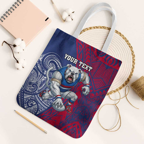 Personalised Western Bulldogs Mascot Tote Bag Polynesian Tribal Pattern Bold Bulldog Football
