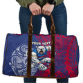 Personalised Western Bulldogs Mascot Travel Bag Polynesian Tribal Pattern Bold Bulldog Football