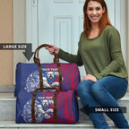 Personalised Western Bulldogs Mascot Travel Bag Polynesian Tribal Pattern Bold Bulldog Football