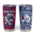 Personalised Western Bulldogs Mascot Tumbler Cup Polynesian Tribal Pattern Bold Bulldog Football