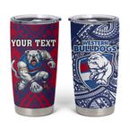 Personalised Western Bulldogs Mascot Tumbler Cup Polynesian Tribal Pattern Bold Bulldog Football