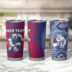 Personalised Western Bulldogs Mascot Tumbler Cup Polynesian Tribal Pattern Bold Bulldog Football