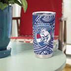 Personalised Western Bulldogs Mascot Tumbler Cup Polynesian Tribal Pattern Bold Bulldog Football