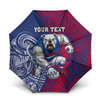Personalised Western Bulldogs Mascot Umbrella Polynesian Tribal Pattern Bold Bulldog Football