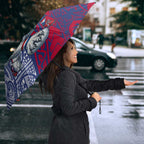 Personalised Western Bulldogs Mascot Umbrella Polynesian Tribal Pattern Bold Bulldog Football