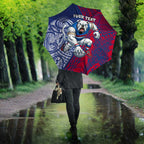 Personalised Western Bulldogs Mascot Umbrella Polynesian Tribal Pattern Bold Bulldog Football