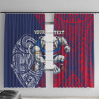 Personalised Western Bulldogs Mascot Window Curtain Polynesian Tribal Pattern Bold Bulldog Football