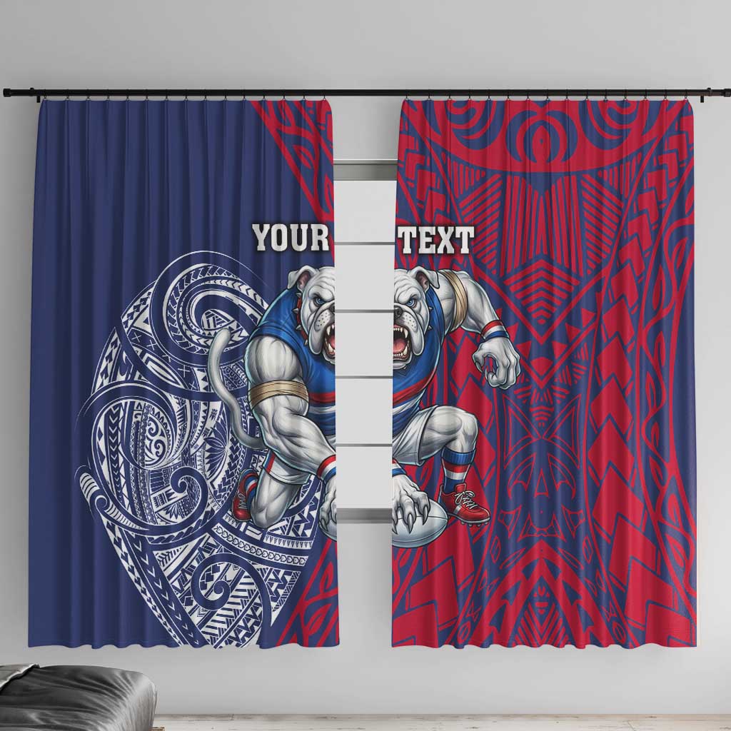 Personalised Western Bulldogs Mascot Window Curtain Polynesian Tribal Pattern Bold Bulldog Football
