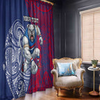 Personalised Western Bulldogs Mascot Window Curtain Polynesian Tribal Pattern Bold Bulldog Football