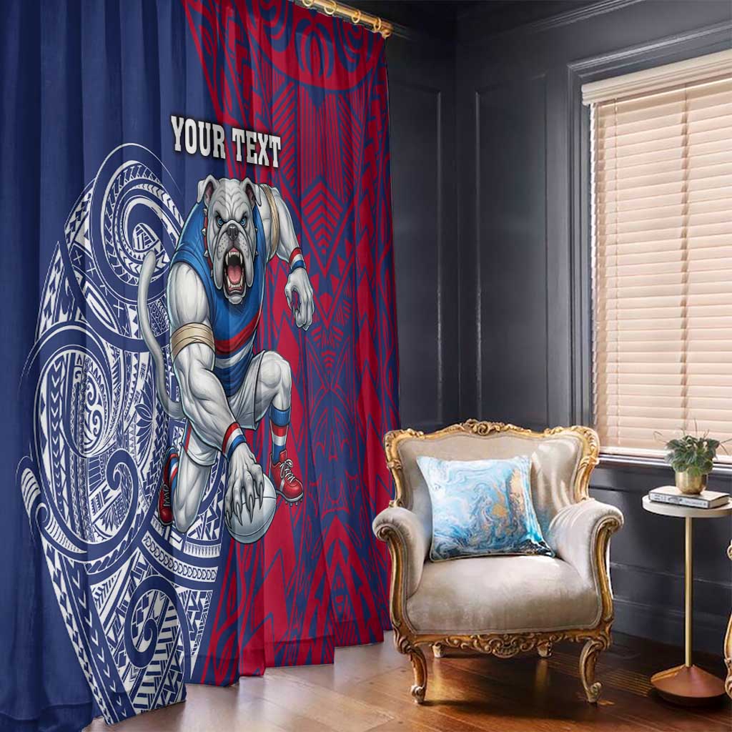 Personalised Western Bulldogs Mascot Window Curtain Polynesian Tribal Pattern Bold Bulldog Football